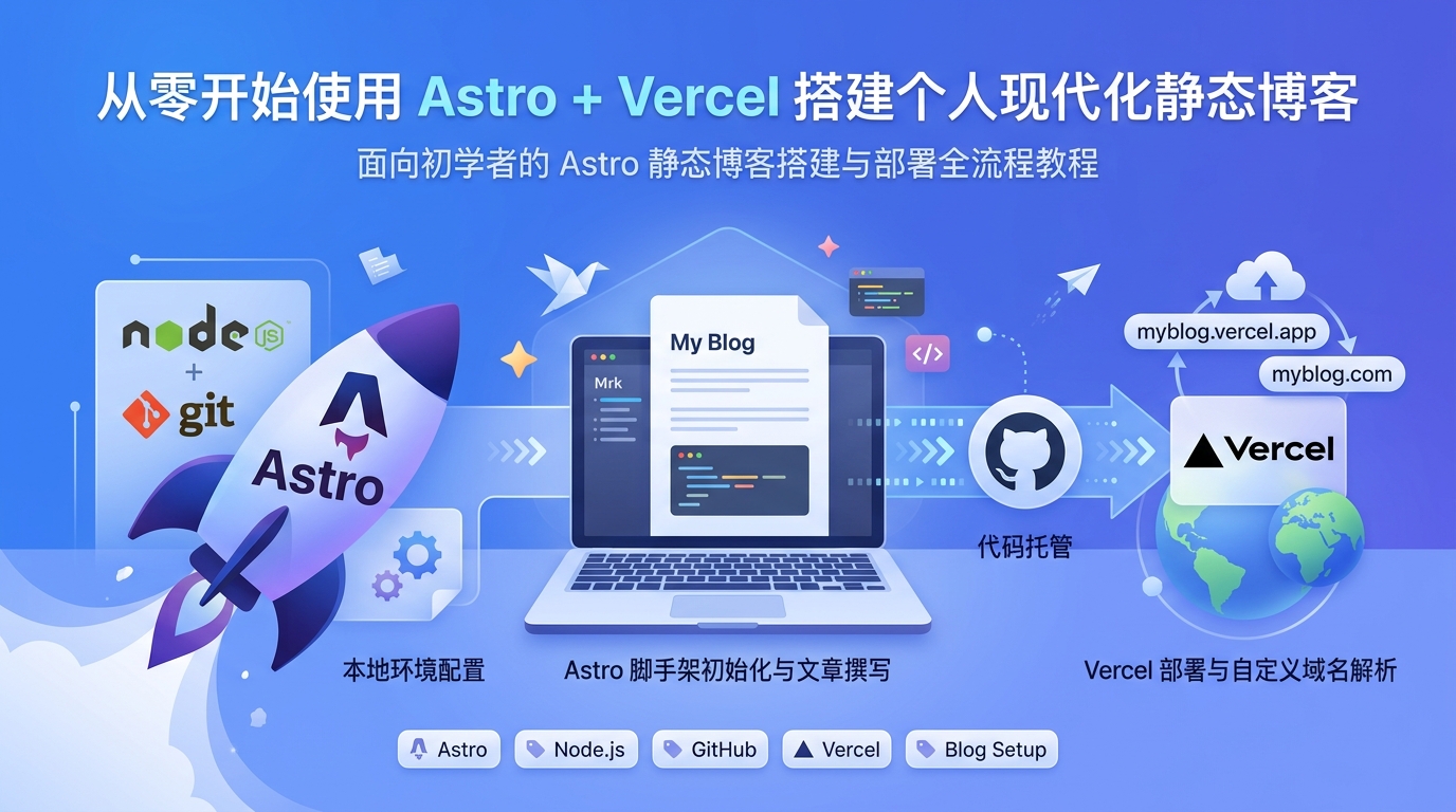 从零开始使用 Astro + Vercel 搭建个人现代化静态博客
