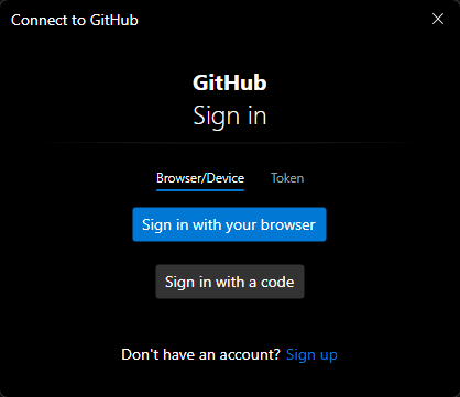 选择通过设备验证码（sign in with a code）方式进行 GitHub 认证